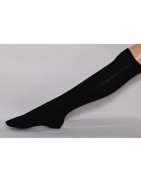 Calzino lungo in lana mista cotone bio- col. nero