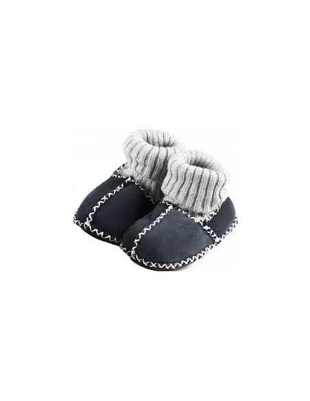 Baby scarpine in pelle di agnello - col. blu