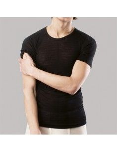 Maglietta uomo manica lunga in lana/seta -col. nero