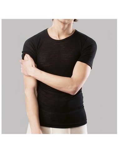 Maglia intima uomo in lana mista seta -col. nero