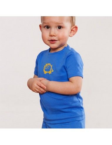 Maglietta baby in cotone bio - col. blu