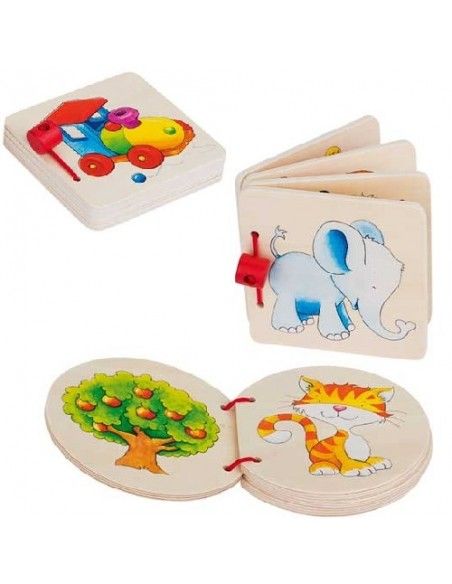 Set 3 libri immagini in legno Elefante