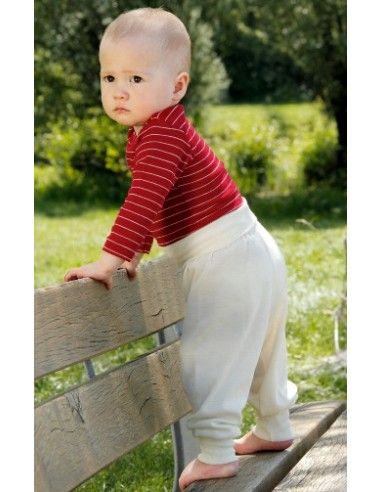 Mutanda lunga baby in lana mista seta - col. ecrù