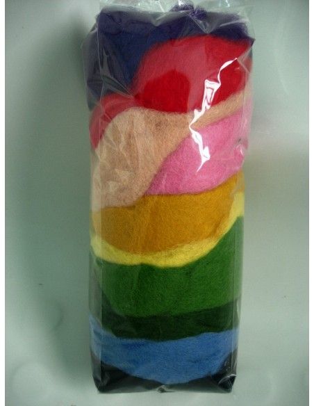 Lana cardata delle fiabe, colori assortiti