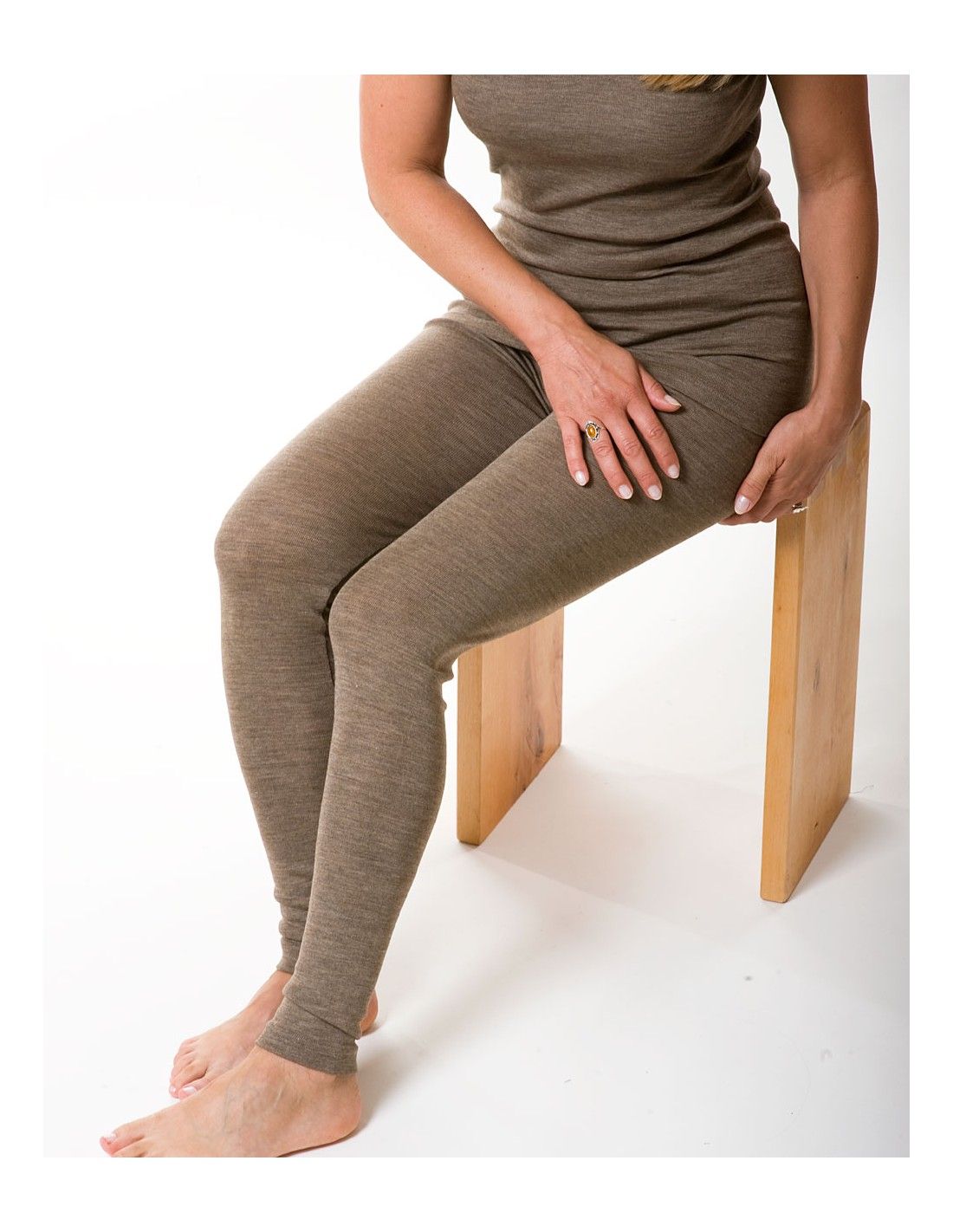 Leggings donna in lana mista seta