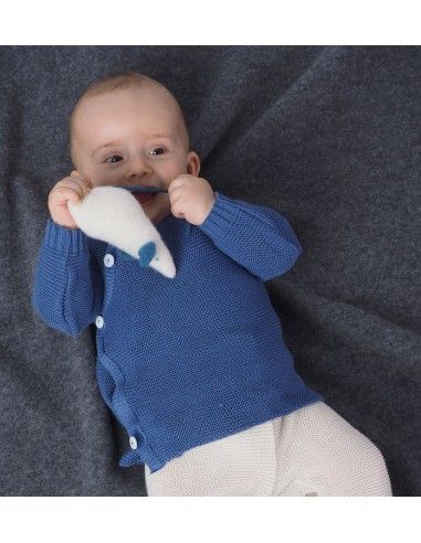 Pullover baby in lana Merino - col. blu oceano
