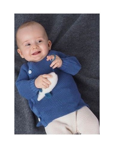 Pullover baby in lana Merino - col. blu oceano