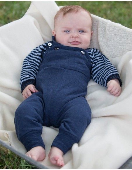 Salopette baby in spugna di lana seta