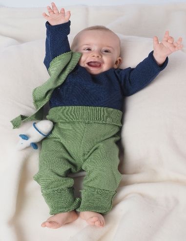 Baby pantalone morbido in spugna di lana seta