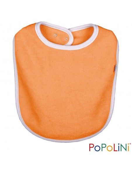Bavaglino grande in spugna di cotone bio - col. arancio