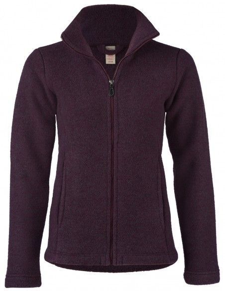 Giacca donna in pile di lana col. lilla melange