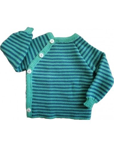 Pullover baby in lana merino a righe