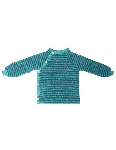 Pullover baby in lana merino a righe