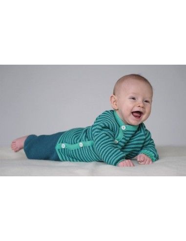 Leggings baby in lana Merino col. verde smeraldo