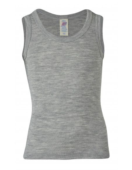 Canottiera in lana seta- col. grigio chiaro melange