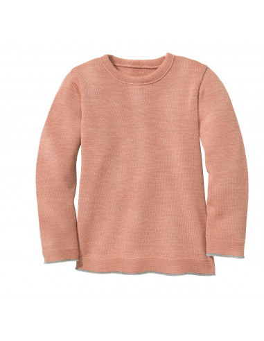 Pullover basic in lana Merino- col. rosa