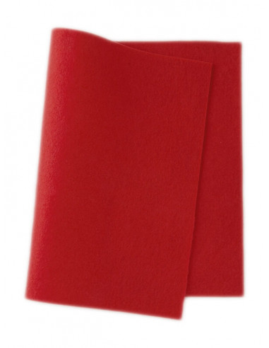 Panno in feltro di pura lana 20x30cm - col. rosso pomodoro