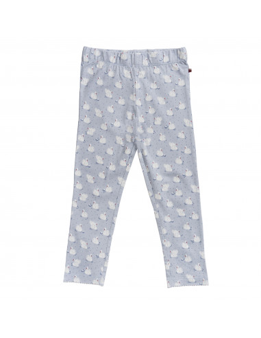 Leggings bambina in cotone biologico fantasia Cigni