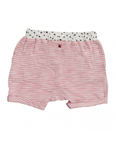 Baby shorts in cotone bio - col. a righe rosa