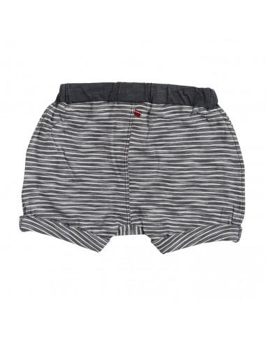 Baby shorts in cotone bio - col. a righe grigio