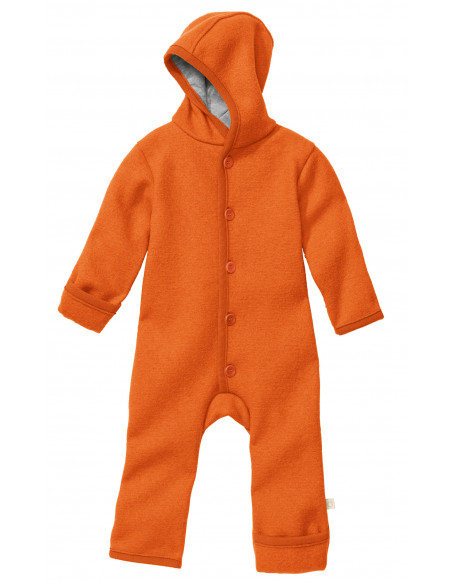 Overall in lana cotta con cappuccio -col. arancio