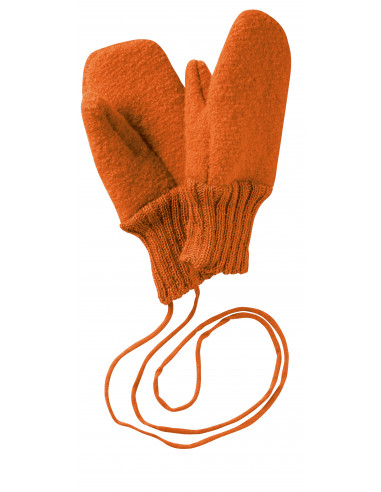 Guanti in lana cotta - col. arancio