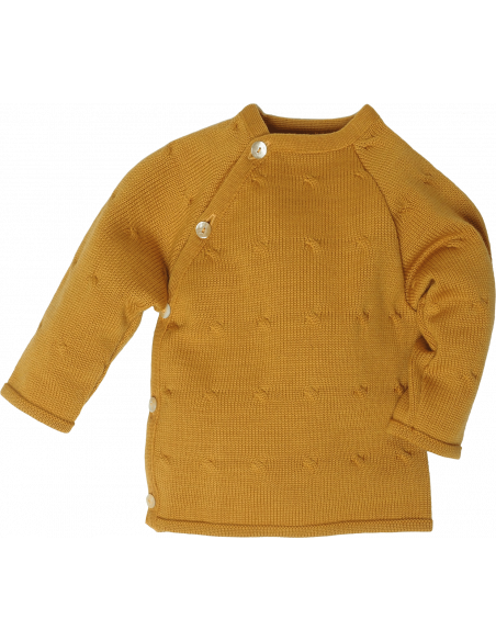 Pullover baby in lana Merino -col. curcuma