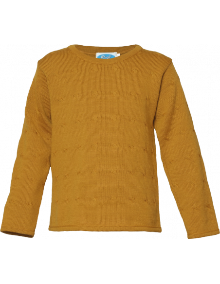 Pullover bambino in lana Merino -col. curcuma