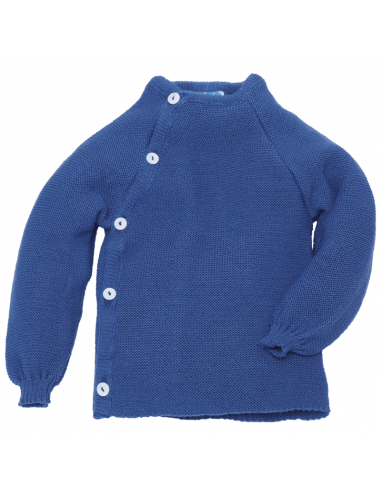 Pullover in lana Merino col. blu oceano