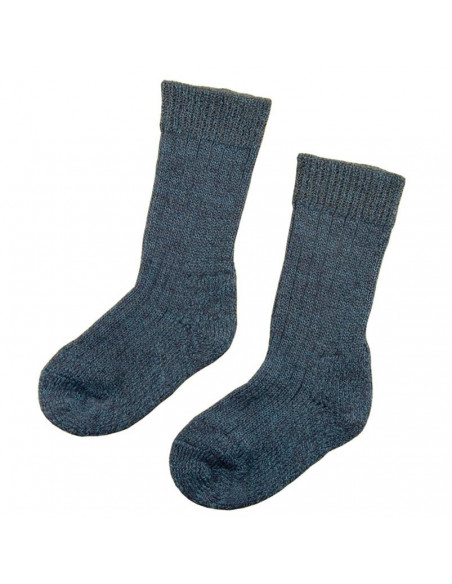 Calzino in lana con soletta isolante - col. blu melange