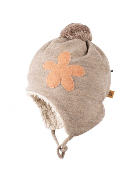 Cappello baby "Fiore" in Lana Merino - col. cashmere