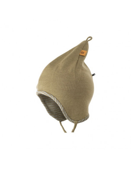 Cappello baby a punta in lana seta - col. verde