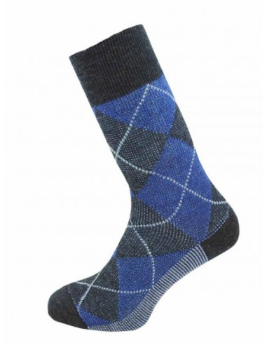 Calzino uomo in lana a rombi blu