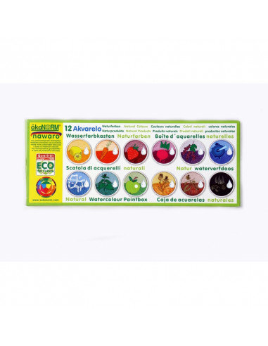 Acquerelli a base vegetale - set da 12 colori