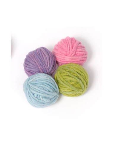 Lana stoppino grossa in tinta vegetale, toni pastello- set 4x25gr