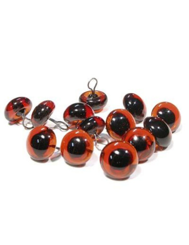 Occhi di vetro con occhiello - set da 2 pz