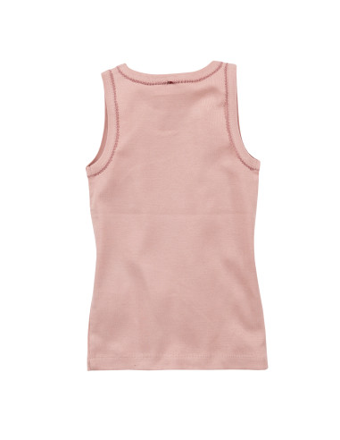 Canottiera in cotone biologico "Coniglietti" - col. rosa