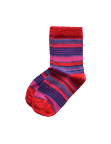 Calzini corti in lana mista cotone bio - col. rosso a righe