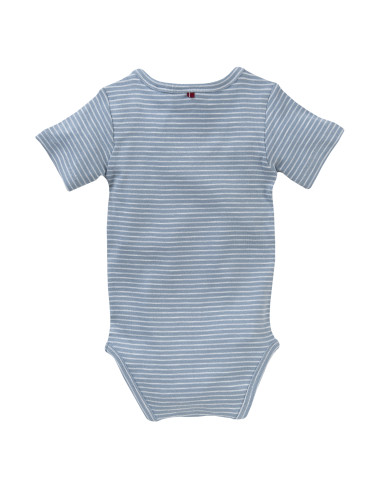 Body a manica corta in cotone bio Tartaruga -col. azzurro a righe