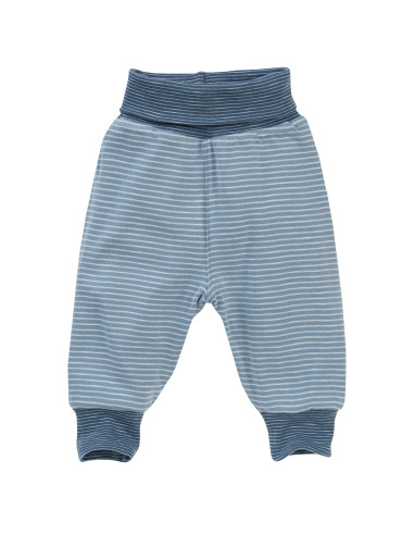 Pantalone morbido in cotone bio "Mare" - col. bianco fantasia