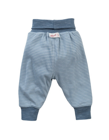 Pantalone morbido in cotone bio "Mare" - col. bianco fantasia