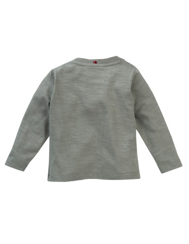 Maglietta lunga baby in cotone bio "Octopus" - col. verde kaki