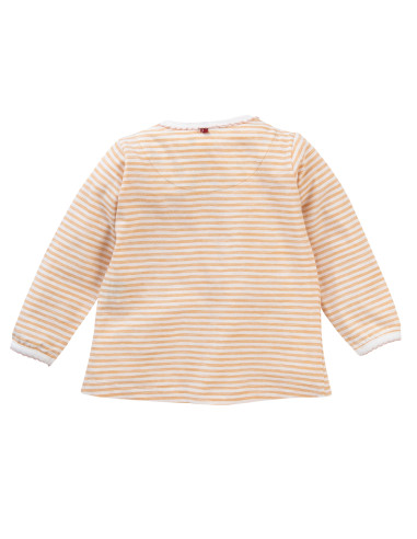 Maglietta lunga baby in cotone bio "Maus" - col. giallo rigato
