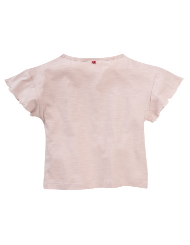 T-Shirt in cotone bio "Eat More Fruits" - col. rosa cipria