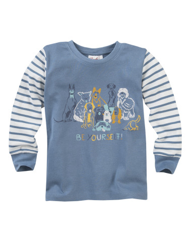 Pigiama in cotone biologico "Dogs" - col. blu chiaro