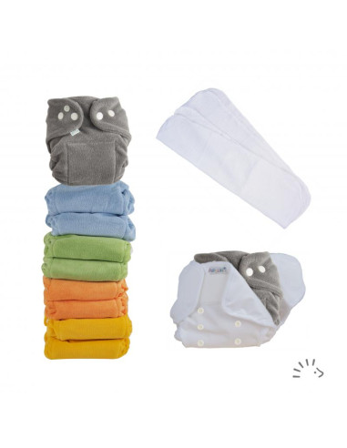 Set MaxiSnap Soft multicolore in spugna di cotone bio