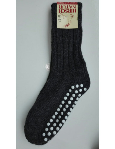 Calza antiscivolo in lana antracite melange