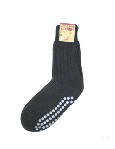 Calza antiscivolo in lana -col. antracite melange
