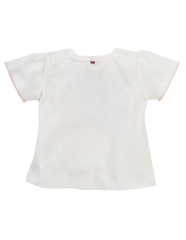 T-Shirt baby in cotone biologico "Happiness" - col. bianco
