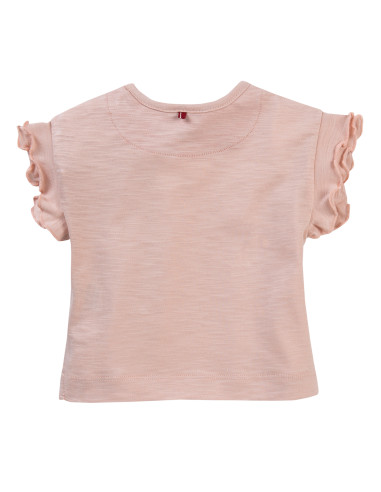 T-Shirt baby in cotone biologico "Dog" - col. rosa cipria